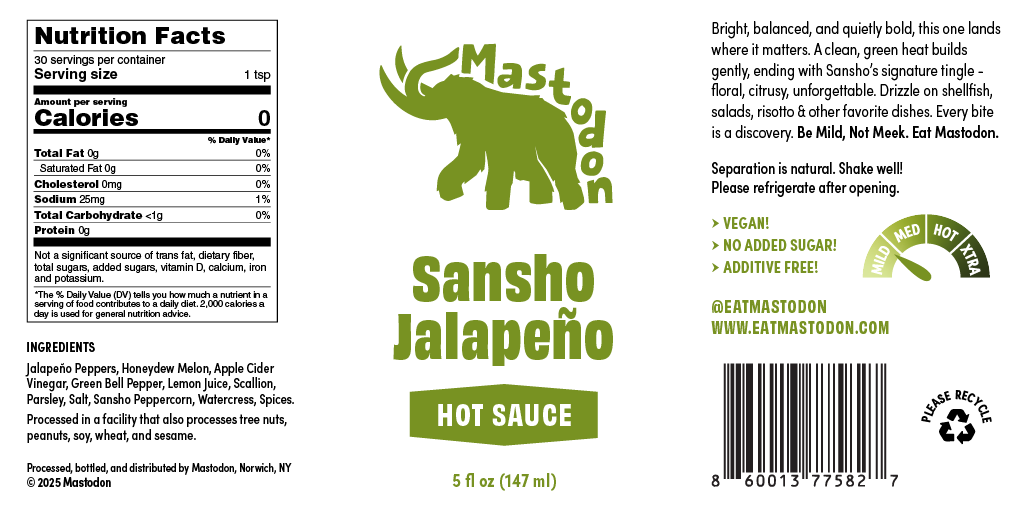Sansho Jalapeño Hot Sauce 5oz