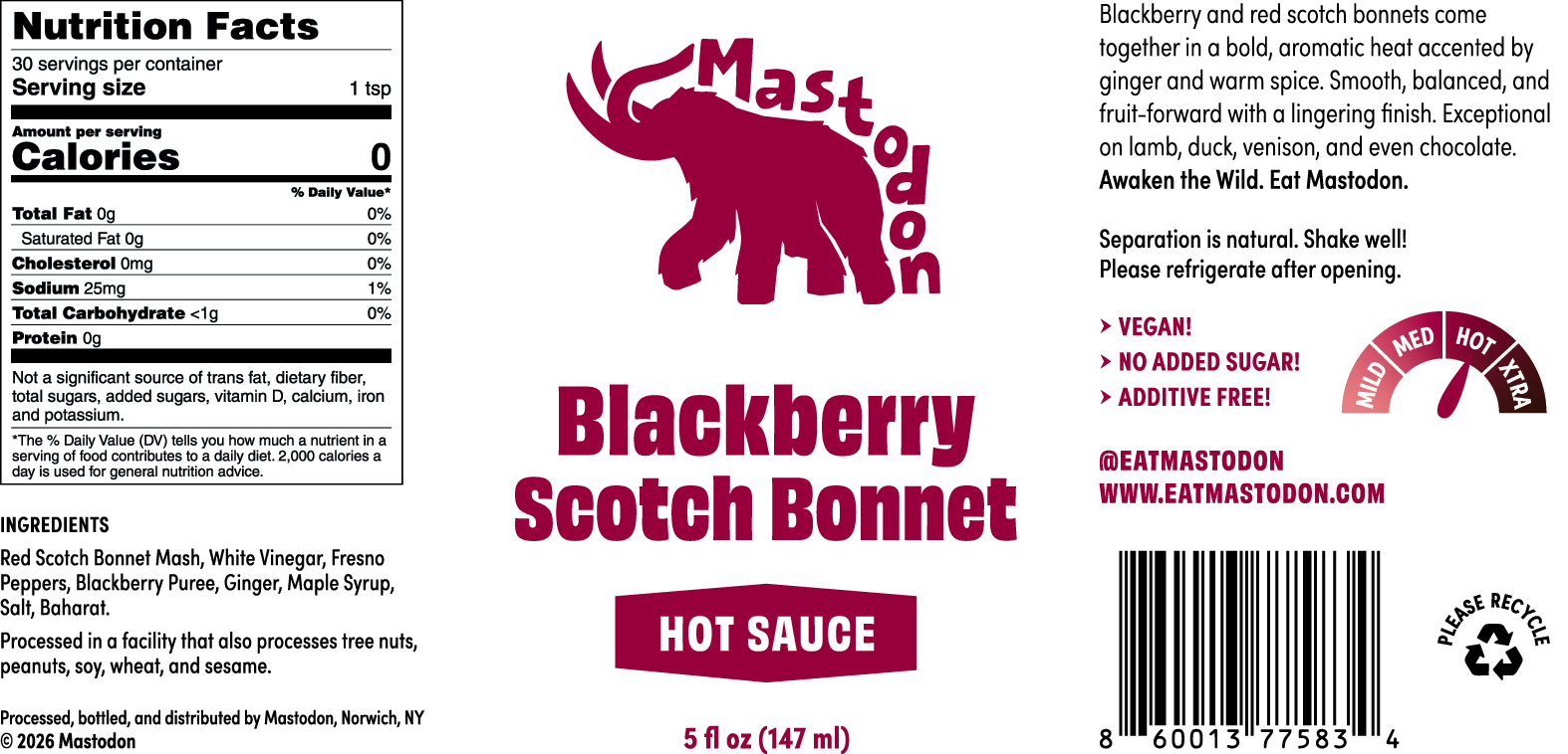 Blackberry Scotch Bonnet Hot Sauce 5oz