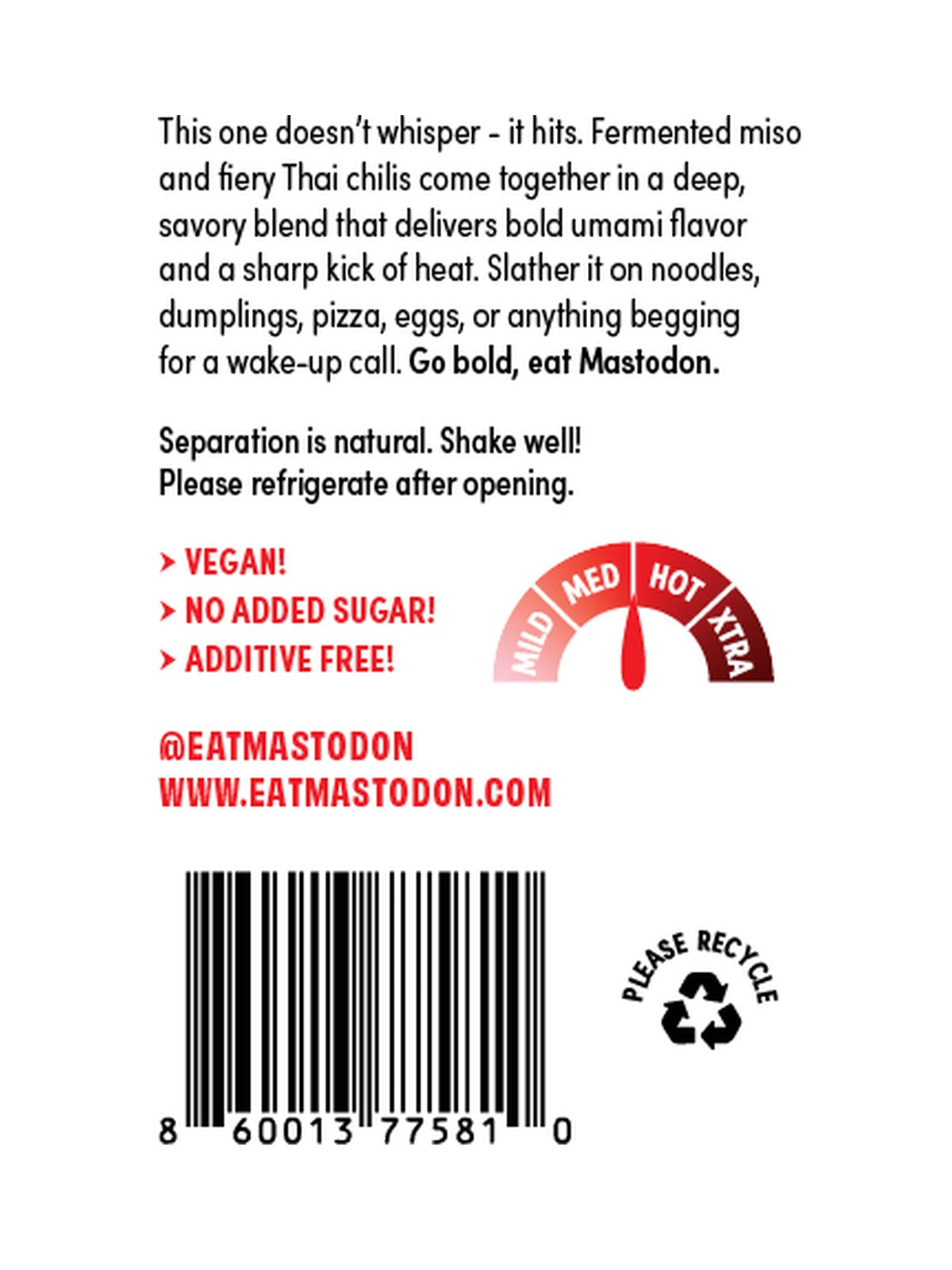 Thai Chili Miso Hot Sauce 5oz